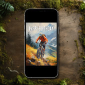 マウンテンバイクウォーターカラーハッピーバースデー カード