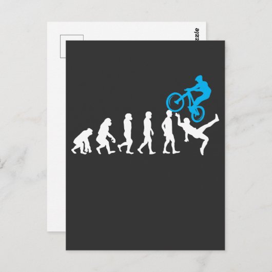 マウンテンバイクエボリューションMTBサイクリストおもしろいバイクもしくは自転車に乗る人 ポストカード (正面/裏面)