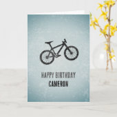 マウンテンバイクグラフィック – メタルルックオス誕生日 カード (黄色い花)