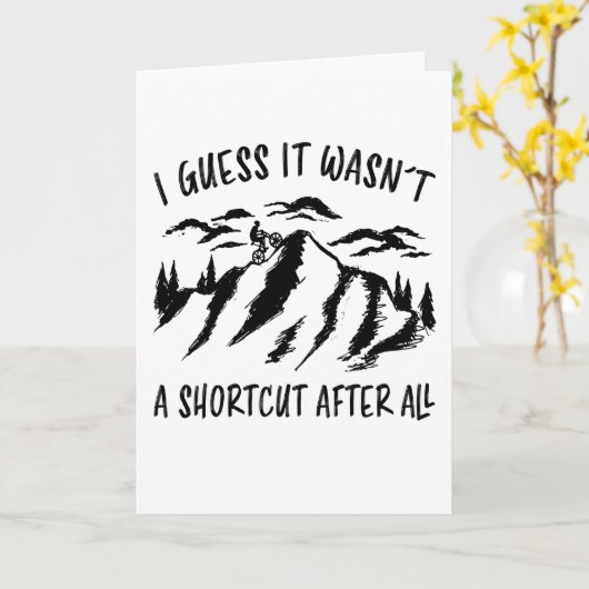 マウンテンバイクサイクリングバイクおもしろいバイクもしくは自転車に乗る人ギフト カード (黄色い花)