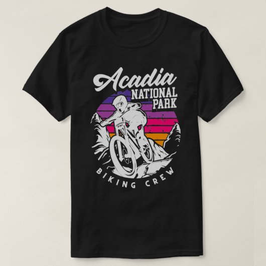 マウンテンバイクサイクリングバイシクルアカディア Tシャツ (デザイン正面)