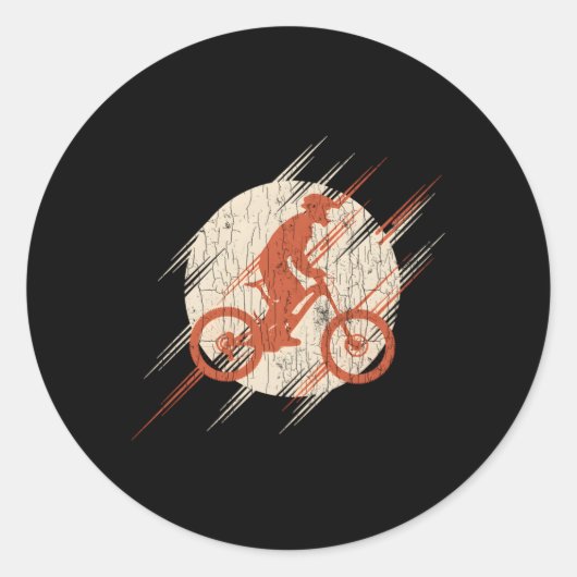 マウンテンバイクサイクリング青年 ラウンドシール (正面)