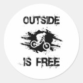 マウンテンバイクサイクリングMTBサイクリング自転車ギフトアイディア ラウンドシール (正面)