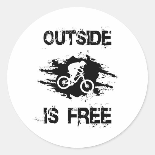 マウンテンバイクサイクリングMTBサイクリング自転車ギフトアイディア ラウンドシール (正面)