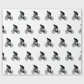 マウンテンバイクシルエット – 背景色を選択 ラッピングペーパー (フラット)
