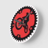 マウンテンバイクジャンプ ラウンド壁時計 (傾斜)
