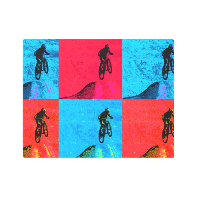 マウンテンバイクジャンプ – BMXライダー メタルプリント (正面)