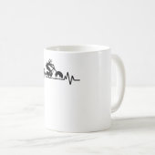 マウンテンバイクダウンヒルハートビートおもしろい自転車ギフト コーヒーマグカップ (正面右)