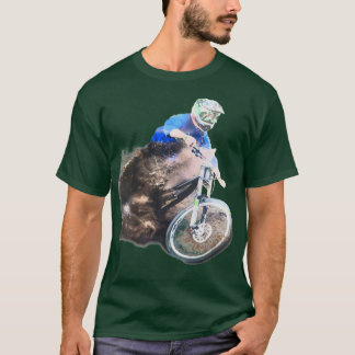 マウンテンバイクダウンヒルレーサーマッド（ばちゃばちゃ）跳ねる Tシャツ