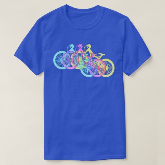 マウンテンバイクダウンヒルレーサー数々のカラー Tシャツ (デザイン正面)