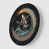 マウンテンバイクダウンヒルMTBヴィンテージマウンテンバイクもしくは自転車に乗る人 ラージ壁時計 (傾斜)