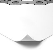 マウンテンバイクチェンスプロケットグレースケール ポスター (角)