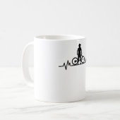 マウンテンバイクハートビートマウンテンバイクサイクリングギフト コーヒーマグカップ (正面左)