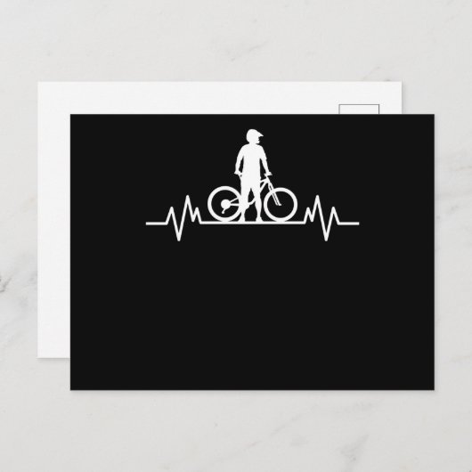 マウンテンバイクハートビートマウンテンバイクサイクリングギフト ポストカード (正面/裏面)