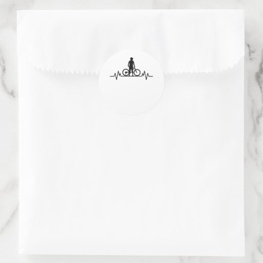 マウンテンバイクハートビートマウンテンバイクサイクリングプレゼント ラウンドシール (バッグ)