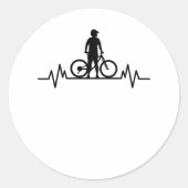 マウンテンバイクハートビートマウンテンバイクサイクリングプレゼント ラウンドシール (正面)
