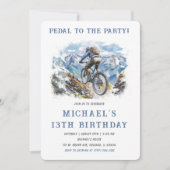 マウンテンバイクバースデーパーティーテンプレート 招待状 (正面)