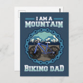 マウンテンバイクパパMTBサイクリスト ポストカード (正面/裏面)