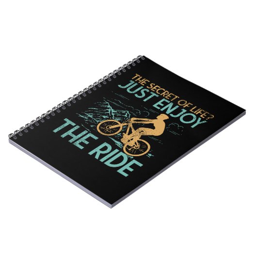 マウンテンバイクマウンテンバイクもしくは自転車に乗る人 ノートブック (左側)