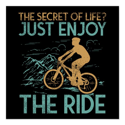 マウンテンバイクマウンテンバイクもしくは自転車に乗る人 ポスター (正面)