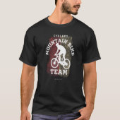 マウンテンバイクモナコムタダウンヒルバイクもしくは自転車に乗る人サイクリングシック Tシャツ (正面)