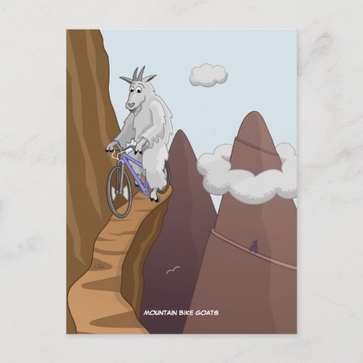 マウンテンバイクヤギ葉書 ポストカード (正面)