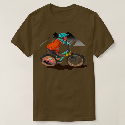 マウンテンバイクライダーオレンジ Tシャツ (デザイン正面)