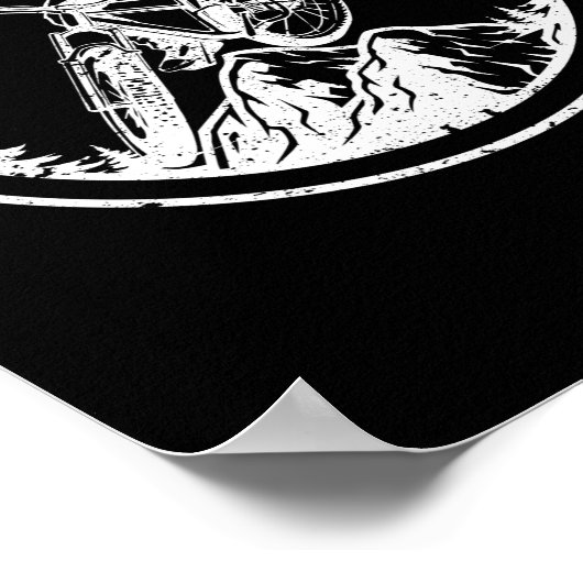 マウンテンバイクライダーダウンヒルMTBマウンテンバイクもしくは自転車に乗る人Bi ポスター (角)