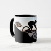 マウンテンバイクライダー。ケープタウンライオンズヘッド マグカップ (正面左)