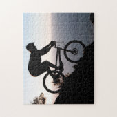 マウンテンバイクライダー。ケープタウン・ライオンズヘッド ジグソーパズル (縦)