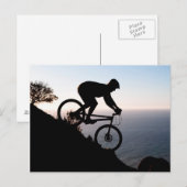 マウンテンバイクライダー。ケープタウン・ライオンズヘッド ポストカード (正面/裏面)