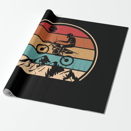 マウンテンバイクヴィンテージMTBダウンヒルサイクリングサイクリング ラッピングペーパー (アンロールド)