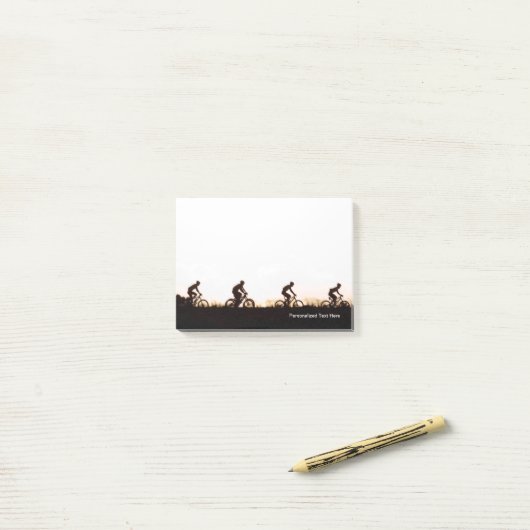 マウンテンバイク乗り手がダムを乗り越える ポストイット (デスク上)