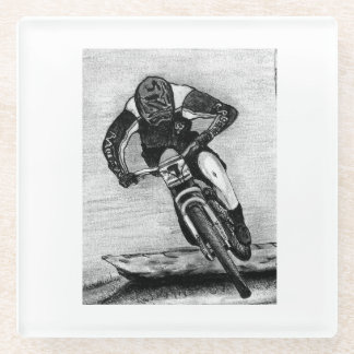 マウンテンバイク乗りMTBランデグラカップ ガラスコースター