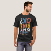 マウンテンバイク大丈夫？面白いマウンテンバイクのバイカー Tシャツ (正面フル)