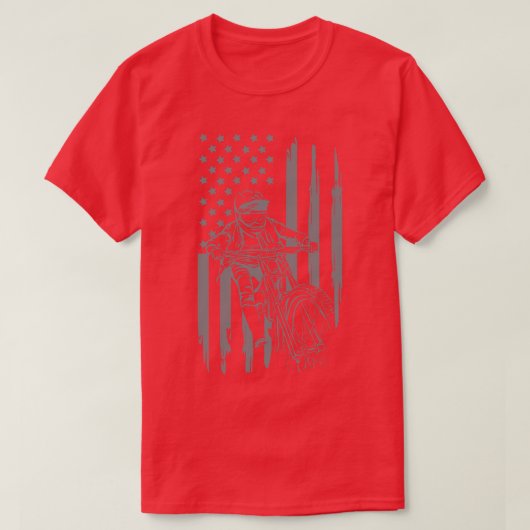 マウンテンバイク米国国旗 Tシャツ (デザイン正面)
