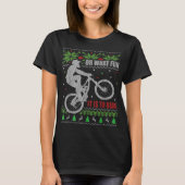 マウンテンバイク醜いクリスマスマウンテンサイクリング Tシャツ (正面)