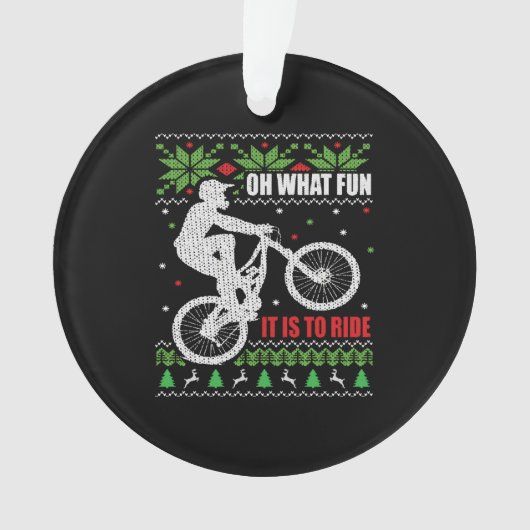 マウンテンバイク醜いクリスマス オーナメント (正面)
