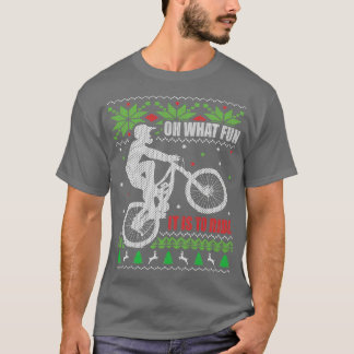 マウンテンバイク醜いクリスマス Tシャツ