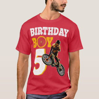 マウンテンバイク5th 5歳誕生日ボーイマッチング tシャツ
