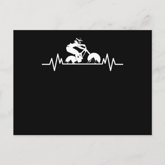 マウンテンバイク ダウンヒル ハートビート ファン バイク ギフト ポストカード (正面)