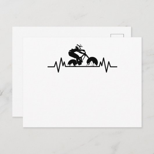 マウンテンバイク ダウンヒル ハートビート ファン 自転車 プレゼント ポストカード (正面/裏面)