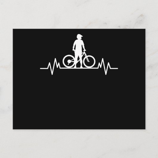 マウンテンバイク ハートビート マウンテンバイク サイクリング ギフト ポストカード (正面)