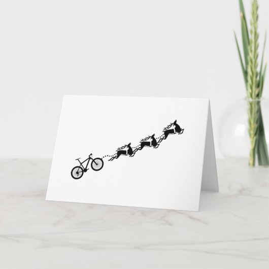 マウンテンバイク 自転車 トナカイ クリスマス サイクル カード (正面)