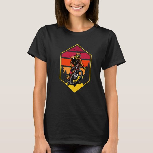 マウンテンバイク 自転車 レトロ Tシャツ (正面)