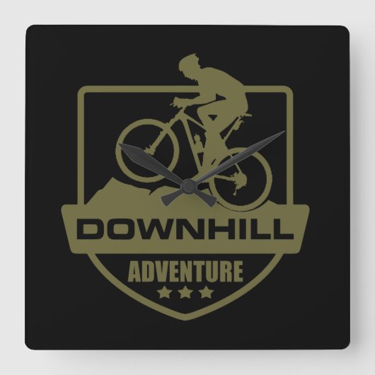 マウンテンバイク MTB ダウンヒル スクエア壁時計 (正面)