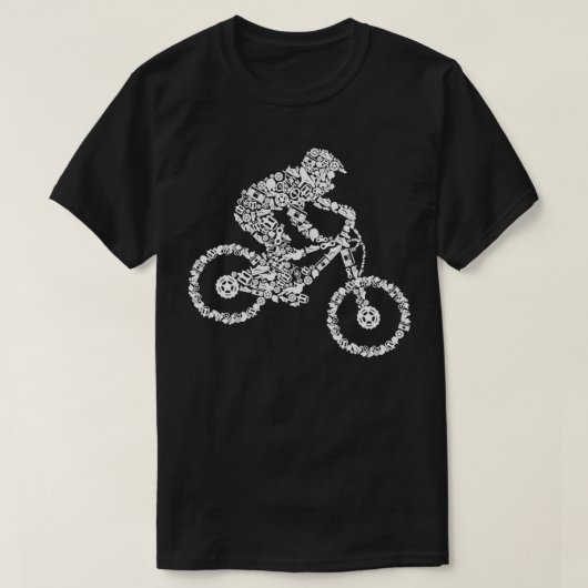 マウンテンバイク MTB ダウンヒル バイク 自転車 ライダー ボー Tシャツ (デザイン正面)