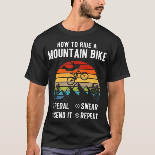 マウンテンバイクMTBの乗おもしろいり方 Tシャツ (正面)
