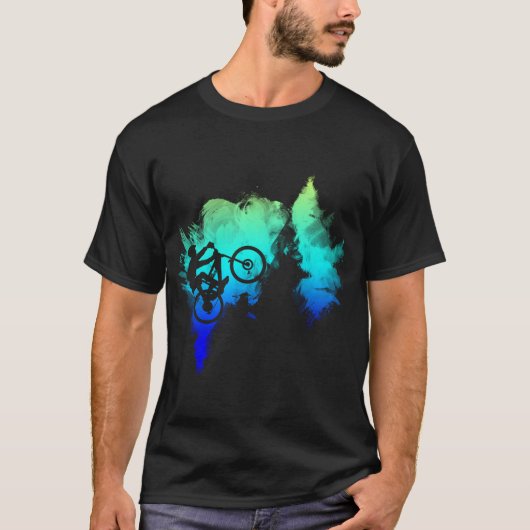 マウンテンバイクMTBグラフィックデザイン Tシャツ (正面)