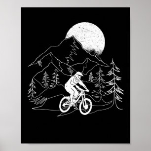 マウンテンバイクMTBダウンヒルヴィンテージマウンテンバイクもしくは自転車に乗る人 ポスター